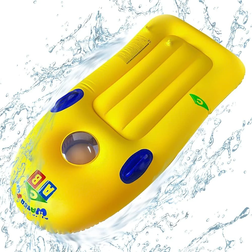 Pripučiamas bodyboard'as Hillylolly, plaukimo lenta, banglentė, pripučiamas bodyboard'as su rankenomis vandens čiuožyklai, vandens čiuožyklos kilimėlis, paplūdimys, šokinėjimo lenta baseinui, 110 x 48 cm