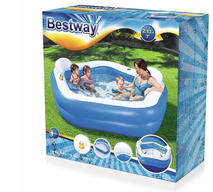 PRIPUČIAMAS SODO BASEINAS BESTWAY SU SĖDYNĖMIS 213x206 VAIKAMS SODO
