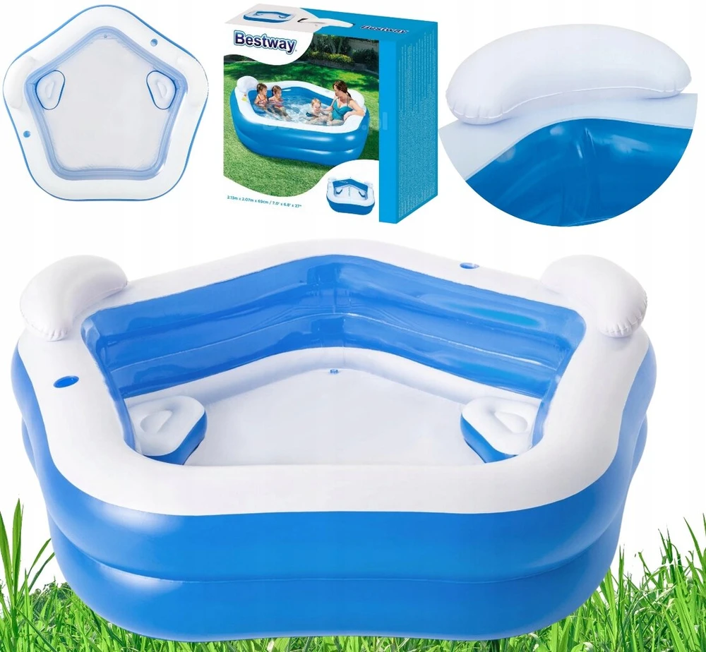 Pripučiamas sodo baseinas su sėdynėmis Bestway, apvalus, 213 x 206 cm
