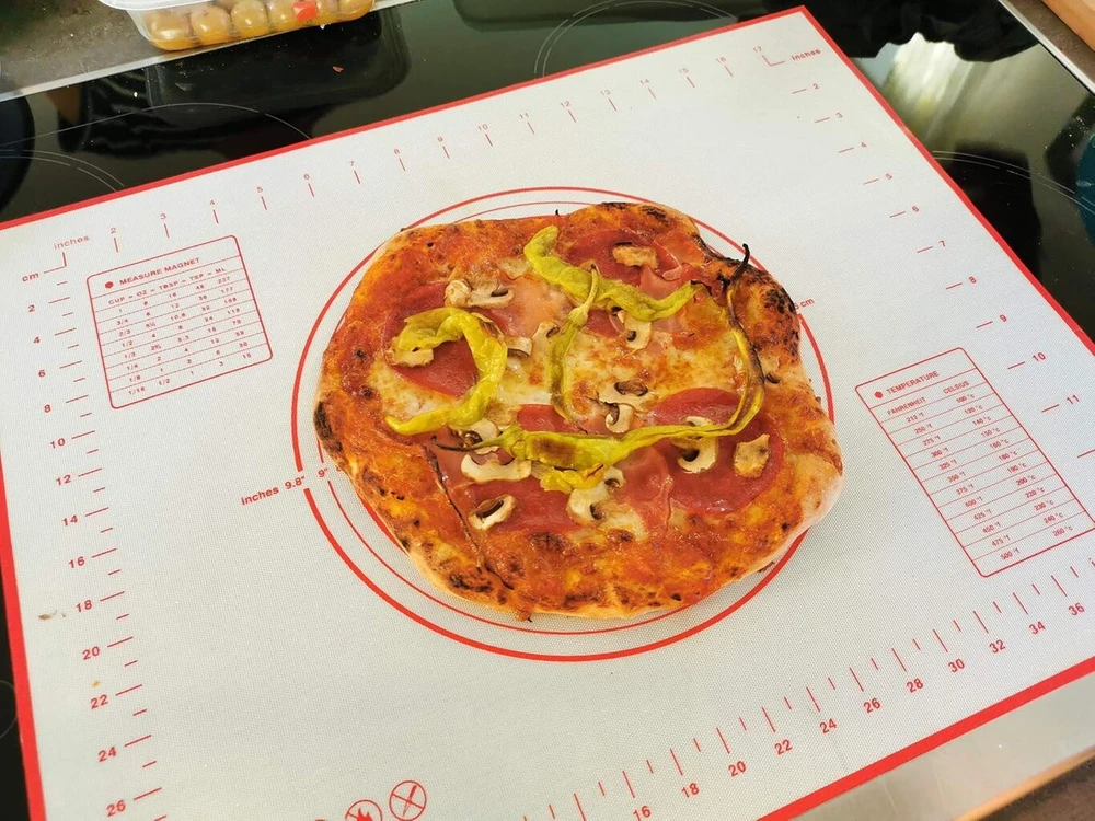 Pritogo silikoninis kepimo kilimėlis (50 x 40 cm) kočiojimo kilimėlis tešlai su skale, nelipnus, be Bpa, neslystantis