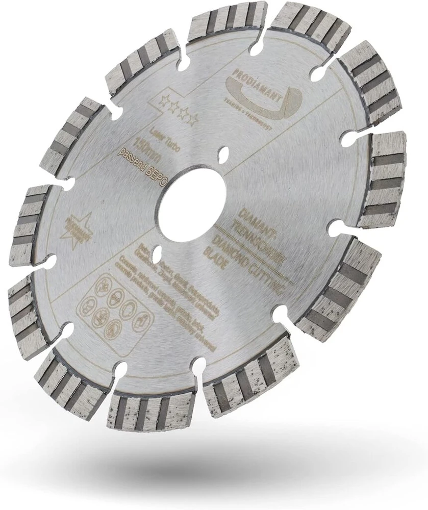 Prodiamant pdx829.025 premium klasės deimantinis pjovimo diskas, skirtas naudoti su fensterfräsen 150 bepo, 2 colių bronzos rankiniu betonu pdx82.176 a