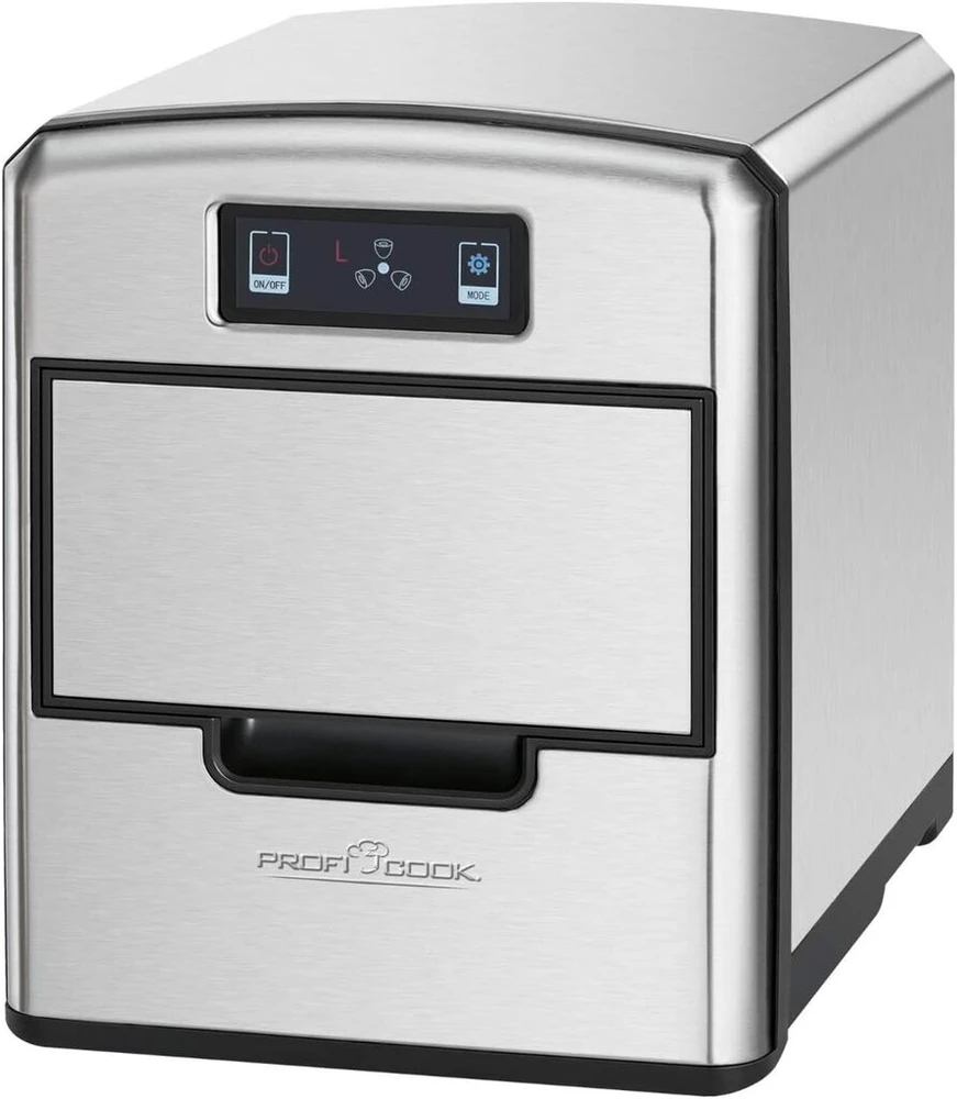 Proficook Pc-ewb 1187 ledo kubelių gaminimo aparatas su jutikliniu valdymu, paruošia per kelias minutes, 3 ledo kubelių dydžiai, aukštos kokybės nerūdijančio plieno korpusas