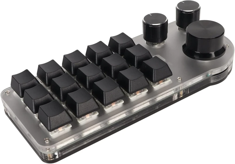 Programuojama mechaninė klaviatūra su 15 klavišų, Usb, 3 jungčių režimai