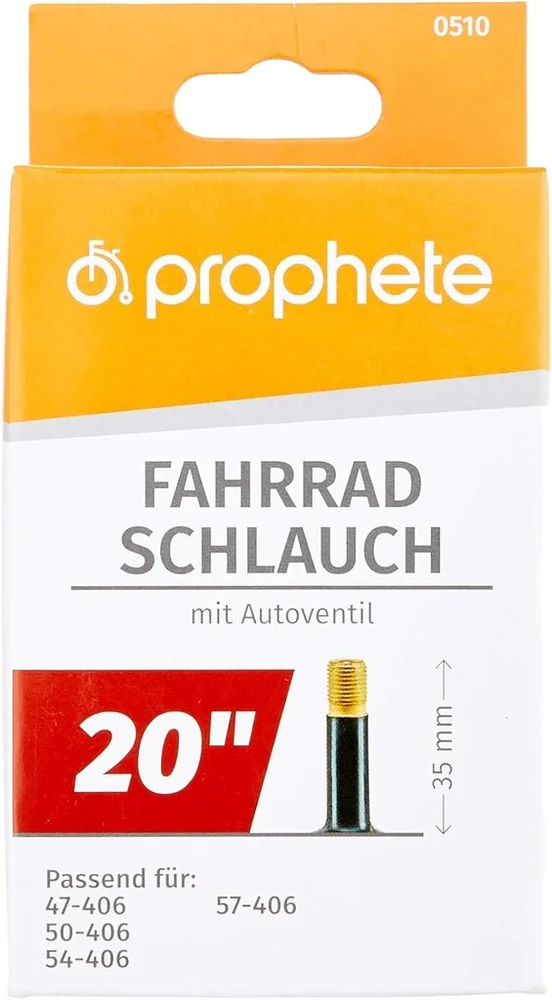 Prophete dviračio kamera 20x1.75 - 20x2.125 (47 / 57 - 406), juoda, l