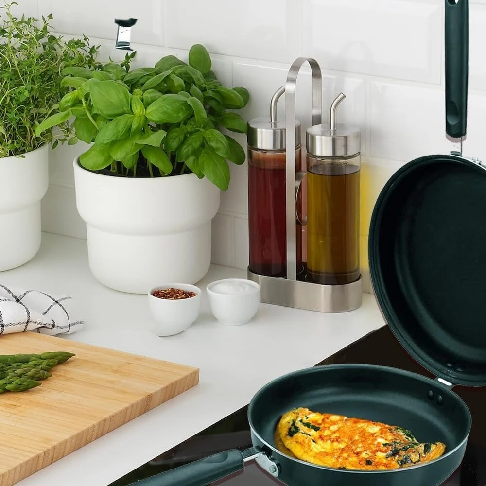 Puiki tortilijų keptuvė Kitchen Pan raukšlių užlenkimas Nauja keptuvė Nelipni, tinkama indukcinėms viryklėms Maža 14 cm skersmens
