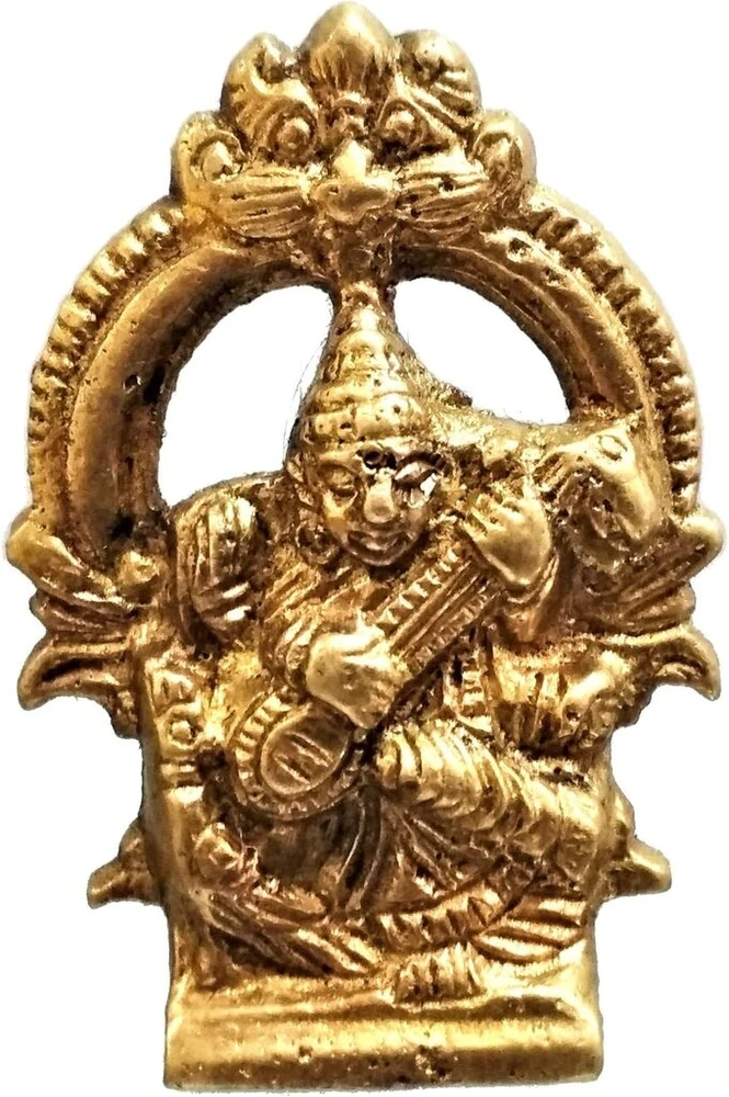 Purpledip žalvarinis stabas Sarasvati: hinduistų žinių, muzikos ir meno deivė (11572)