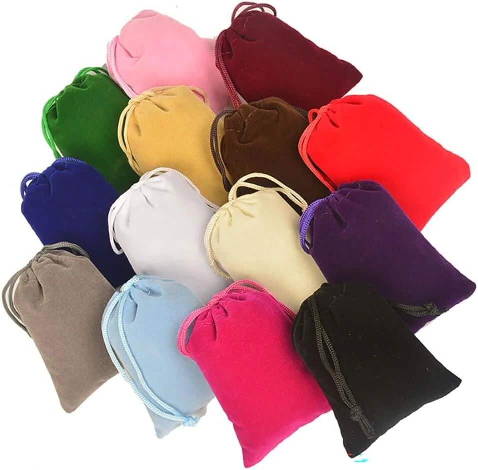 Qiantull velvetinis maišelis, didelis paketas po 10 vnt., 15 x 20 cm, velvetinis papuošalų maišelis, vestuvių vakarėlio dovanų maišelis, didelis dovanų maišelis, medžiaginis maišelis su raišteliu, velvetinis maišelis vestuvių vakarėlio dovanai, juodas, 15