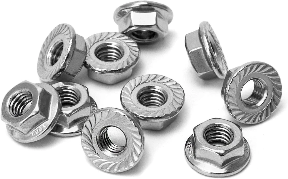 Qwork M6 304 Nerūdijančio Plieno Flanšinės Veržlės (50 vnt.)