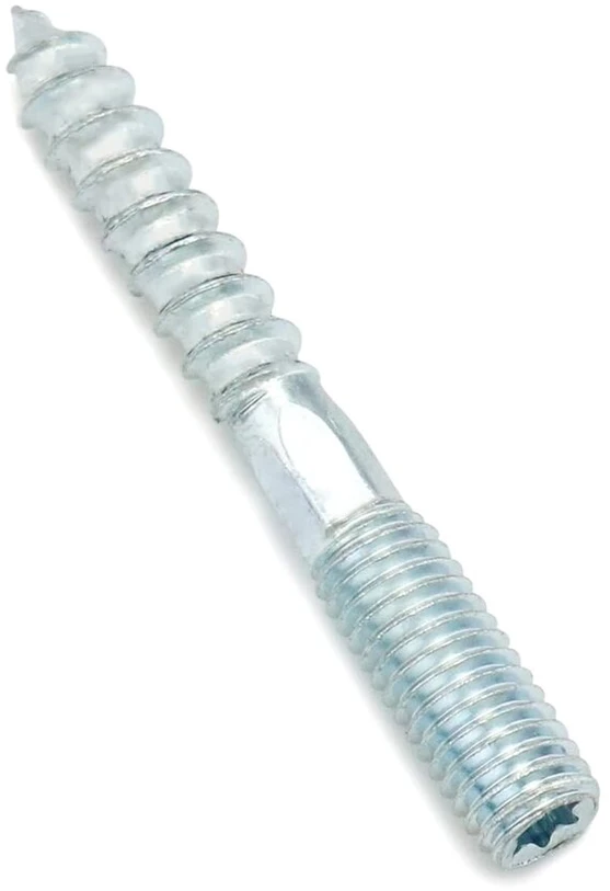 Qwork® pakaba varžtai M8 x 60 mm dvigubo sriegio, anglinio plieno, galvanizuoti priedai baldų surinkimui, 10 vnt.