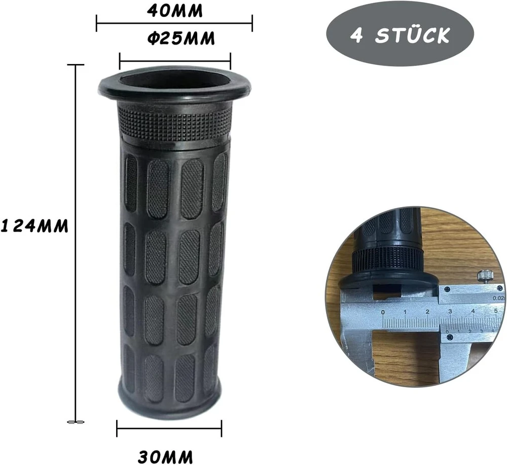Rankenos vežimėliui, 4 vnt., 25 mm guminės, dviračiams, vežimėliams