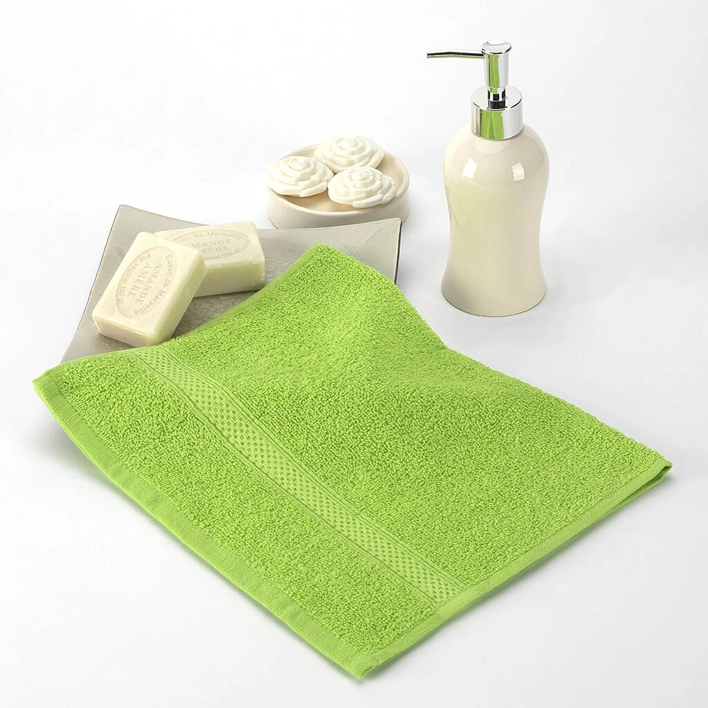 Rankšluostis Boncasa rankšluosčių rinkinys - 100% šukuotinė medvilnė (ne regeneruota) - kokybiškas žiedinis verpimas - švelnus pojūtis - 450 g/m2 (šviesiai žalia, 3 vnt.)