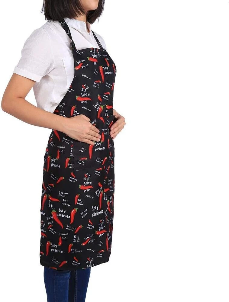 Rankšluostis Zetiling prijuostė, reguliuojama pakabinama prijuostė restoranams, virėjams, prijuostės su kišenėmis vyrams ir moterims, praktiška virtuvė (#5 Chilli), l