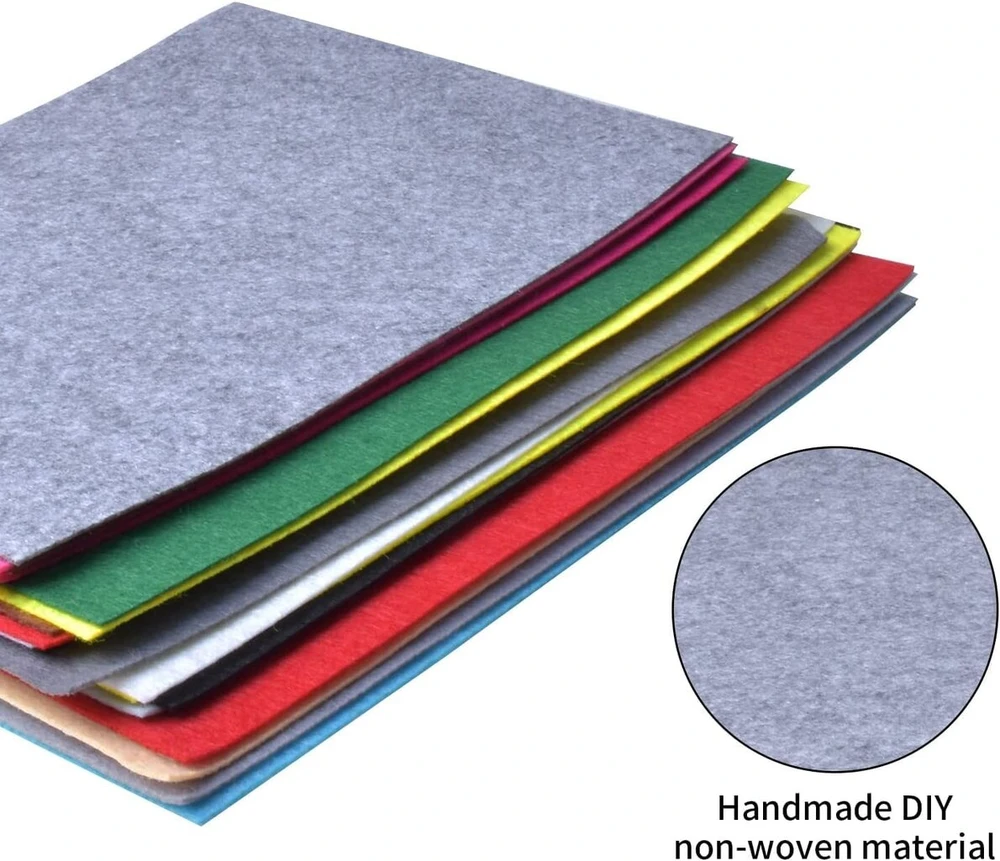 Rapidbok 20 spalvų veltinio audinys 20 x 30 cm, neaustinis veltinis audinys amatams 1 mm, spalvingi veltinio audinio lakštai, veltinis amatams, veltinio lakštai, skirti vaikų "pasidaryk pats" siuvimo dekoracijoms (atsitiktiniai)