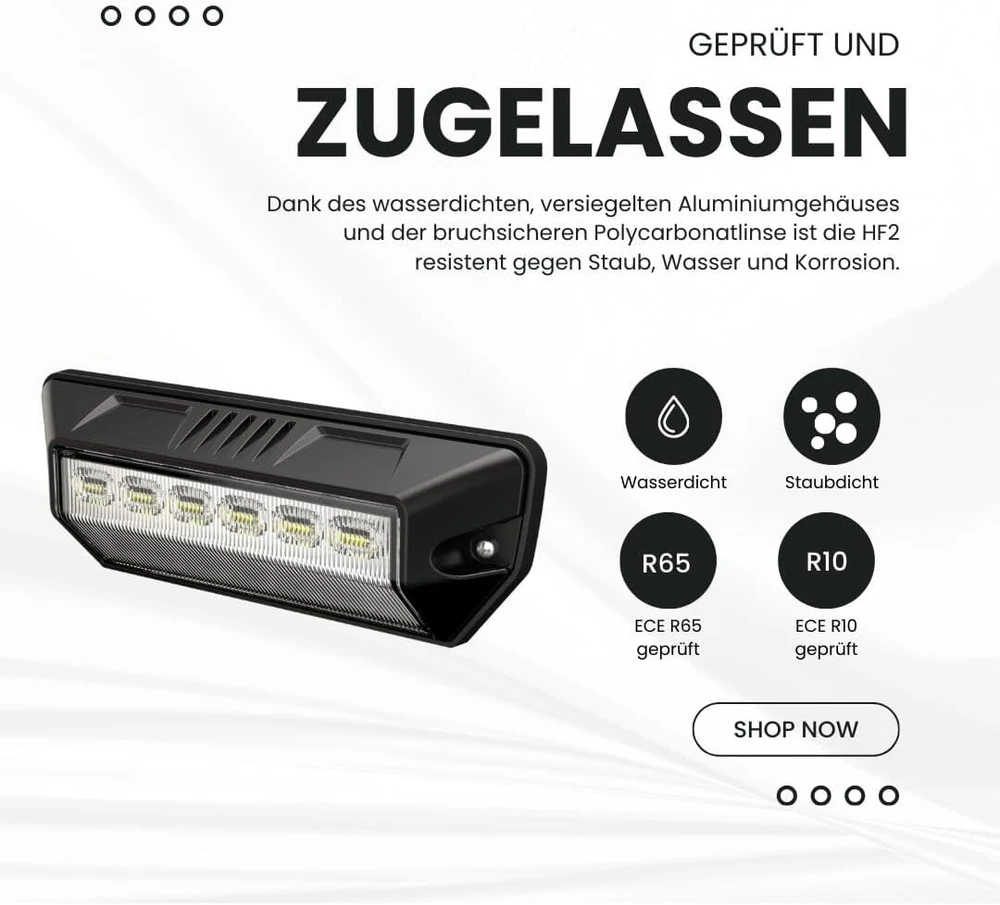 Raptors Led Technik Hf2 aplinkos apšvietimas su įspėjamąja lempute (juodas)