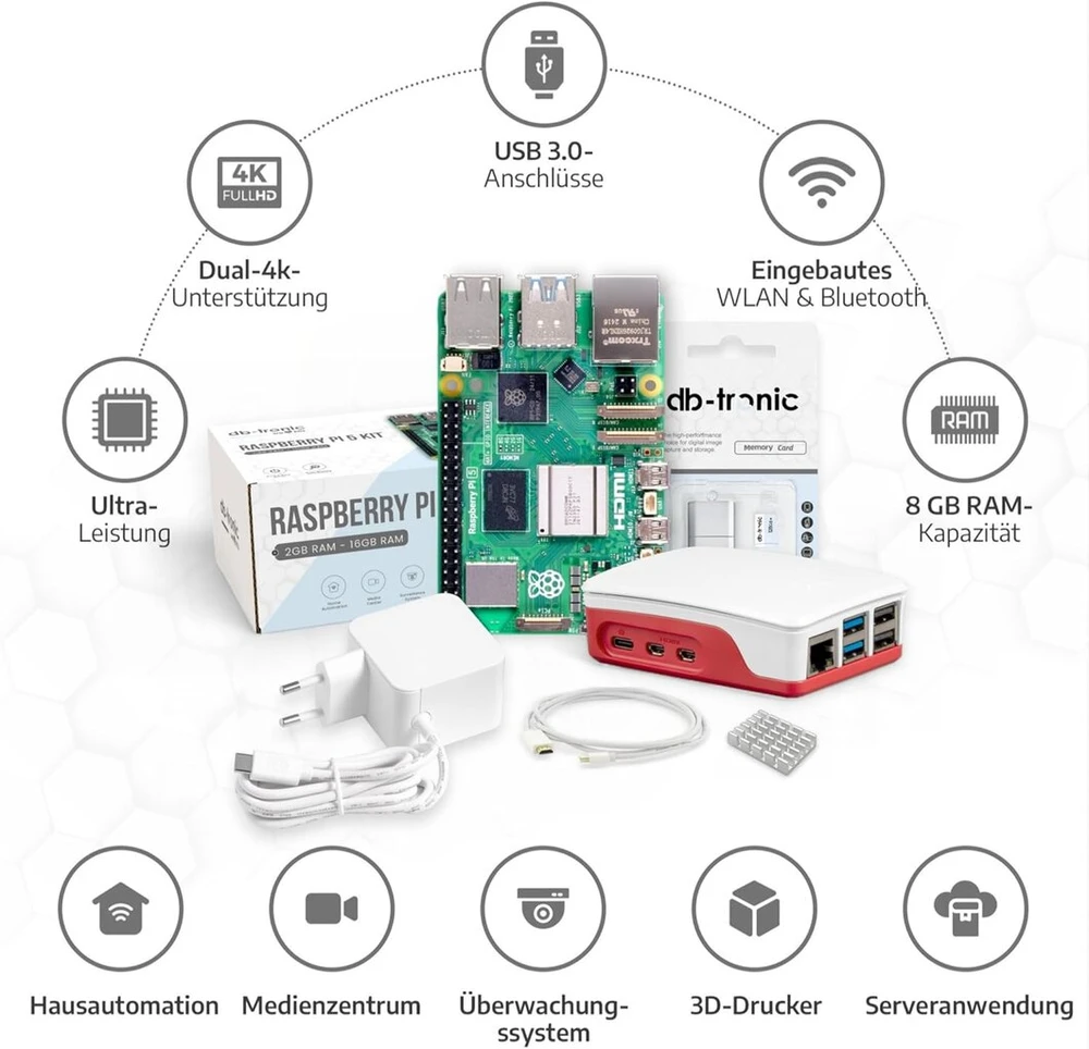 Raspberry Pi 5 8gb rinkinys su 128gb kortele