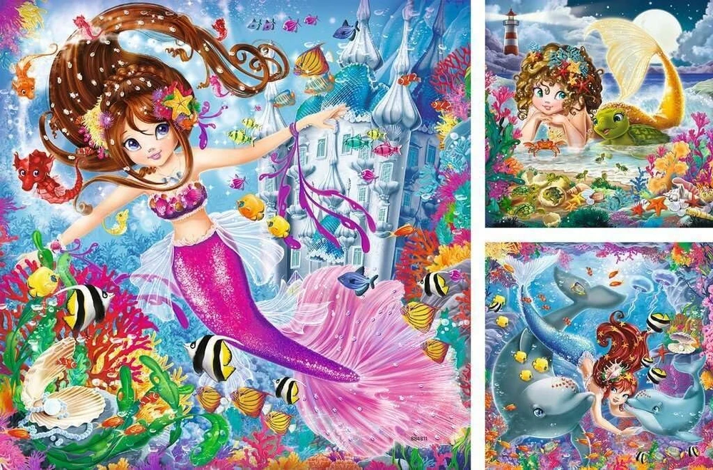 Ravensburger 08063 vaikiška dėlionė žavingos undinėlės
