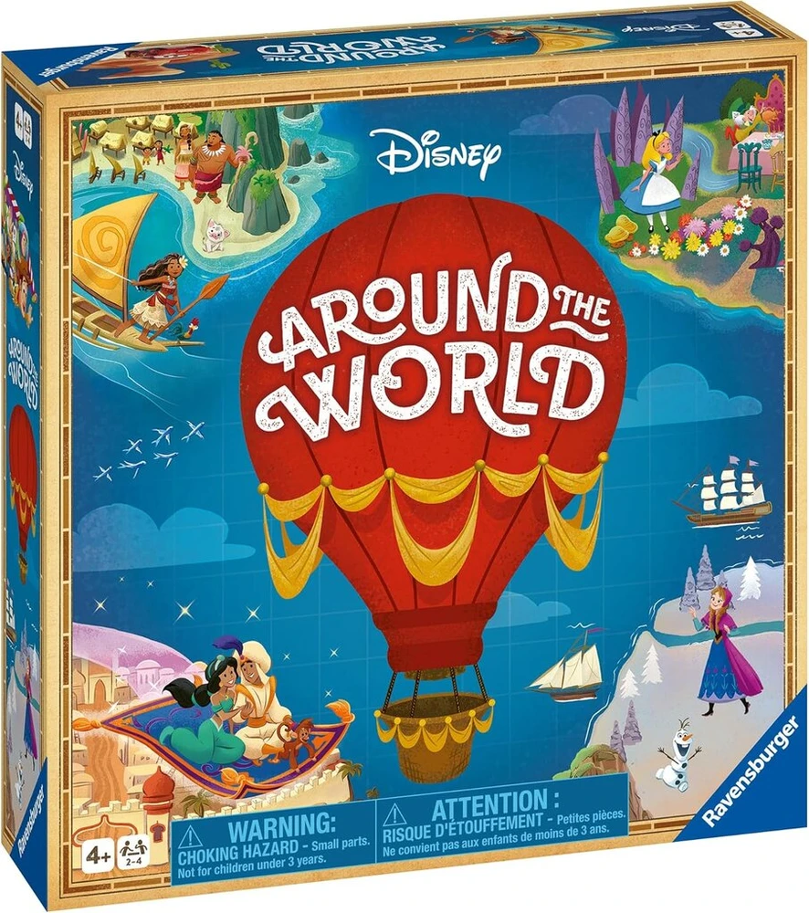 Ravensburger 22379 Disney Around The World The Heavenly Running and Collecting Game žaidimas 2-4 žaidėjams nuo 4 metų su populiariausiais Disney personažais ir pasauliais