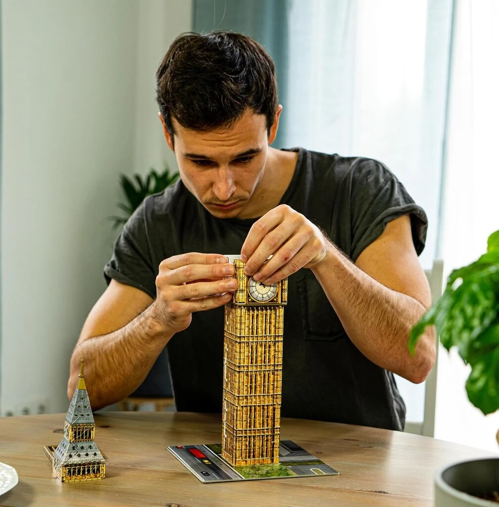 Ravensburger 3d Big Ben naktį dėlionė, 12588 / 3d dėlionė su gražiu naktiniu dizainu, su led apšvietimu / Tinka nuo 10 metų, 216 detalių