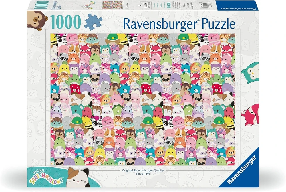 Ravensburger Dėlionė 12000746 Squishmallows 1000 detalių dėlionė suaugusiems ir vaikams nuo 14 metų, Squishmallows dovanos