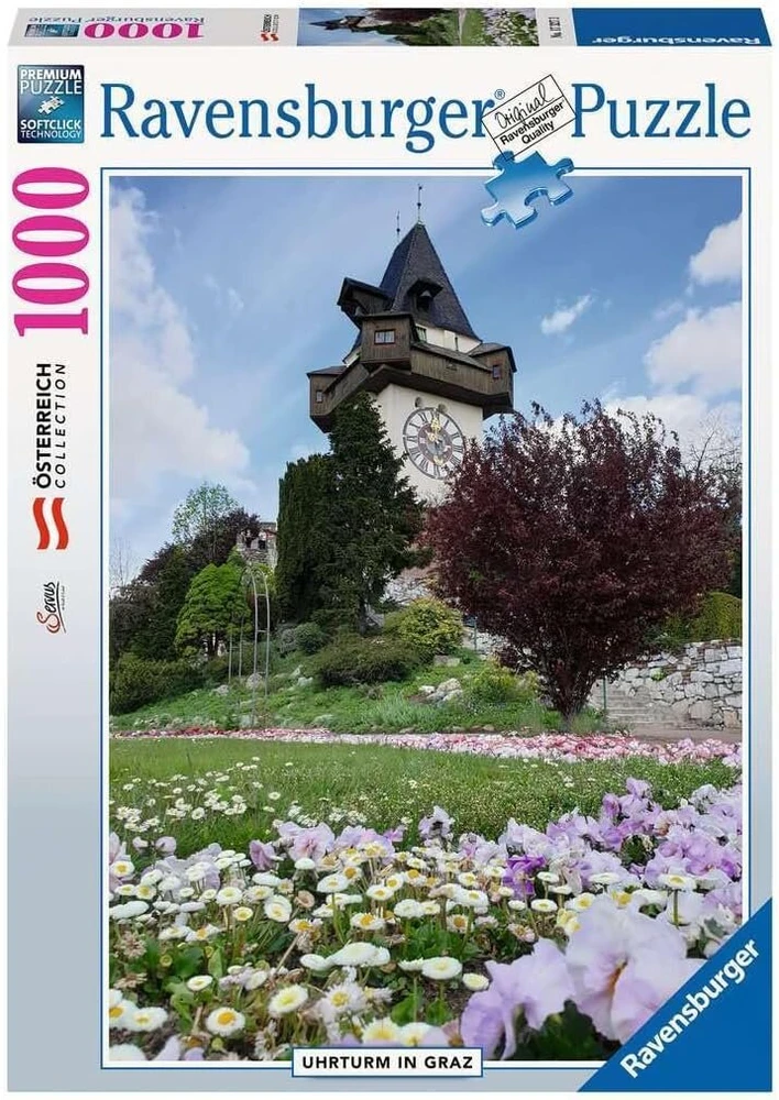 Ravensburger Dėlionė 17327 - Laikrodžio bokštas Grace - 1000 detalių dėlionė suaugusiems ir vaikams nuo 14 metų