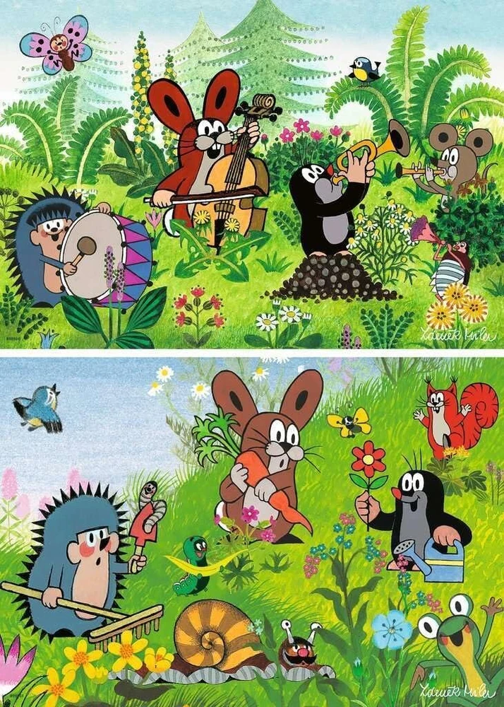 Ravensburger Dėlionė "sodo Šventė su Draugais" 2x12 detalių nuo 3 metų