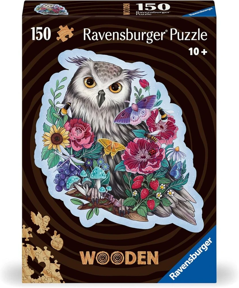 Ravensburger Medinis Dėlionė Paslaptinga Pelėda 150 Detalių