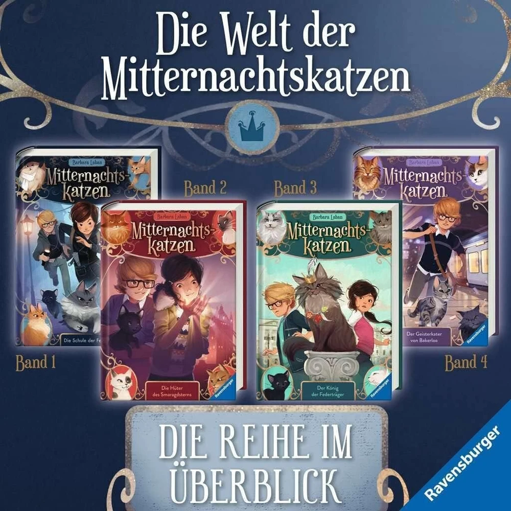 Ravensburger vaikiška dėlionė 13330 - The Cat Whisperers Nova and Henry - 300 dalių Xxl Midnight Cats dėlionė vaikams nuo 9 metų