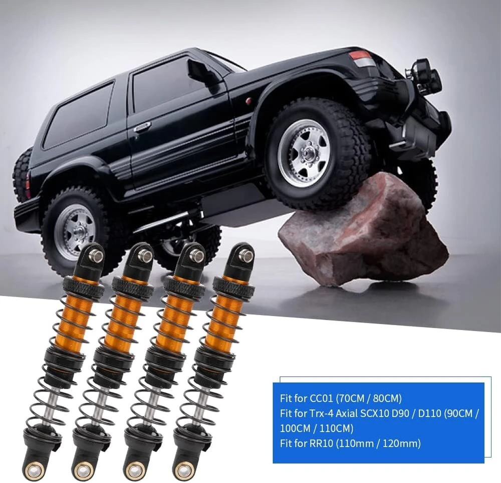 Rc amortizatorius, rc atsarginės dalys 70 mm - 120 mm metalinis nuotolinio valdymo transporto priemonės alyvos pakabos amortizatorius, skirtas cc01 rc žaisliniam automobiliui (80 mm) rc amortizatorius 80 mm