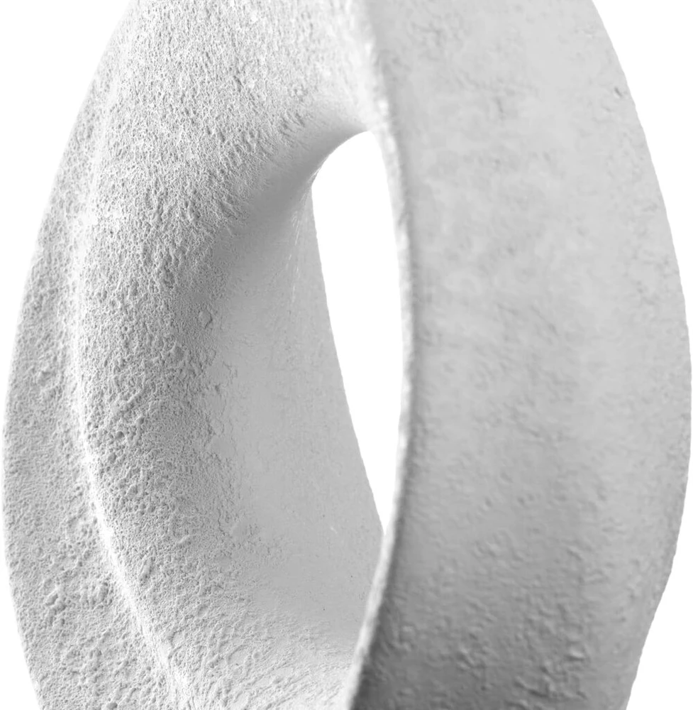 Relaxdays Leonardo Home Oggetto 059010 keraminis objektas, 1 vnt., stilingas keraminis meno kūrinys, moderni dekoracija su gaivinančia atmosfera, apvalios formos, traukiantis akį, rankų darbo, aukštis 17 cm, baltas