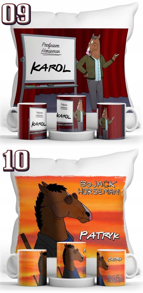 Resolid Bojack Horseman puodelio, pagalvės ir vardo rinkinys