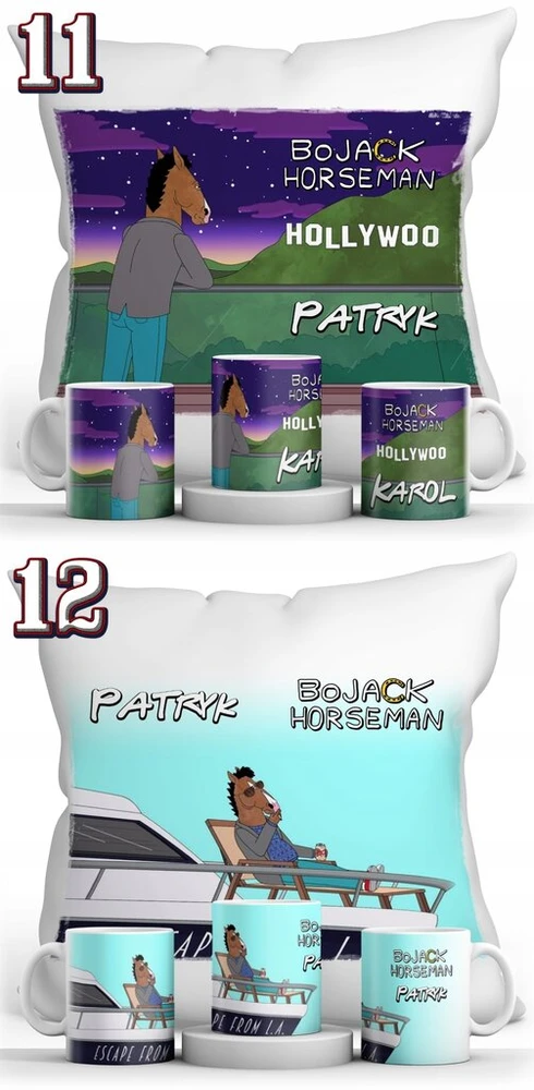 Resolid Bojack Horseman puodelio, pagalvės ir vardo rinkinys