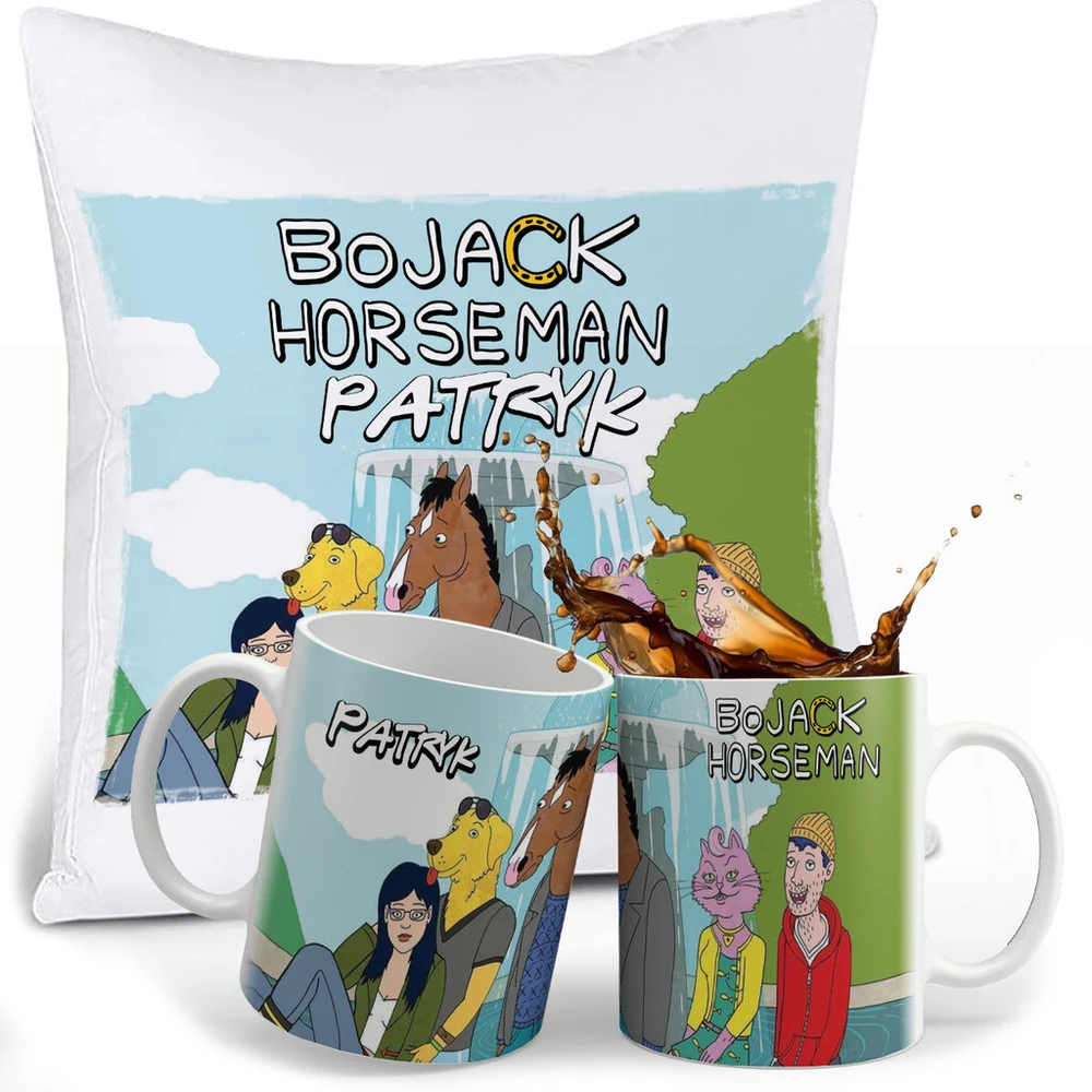 Resolid Bojack Horseman puodelio, pagalvės ir vardo rinkinys