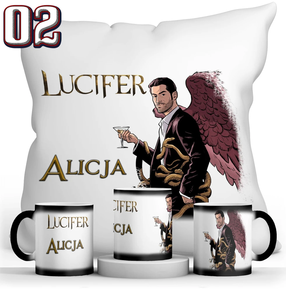 Resolid Lucifer magiškas puodelis + pagalvė + vardas