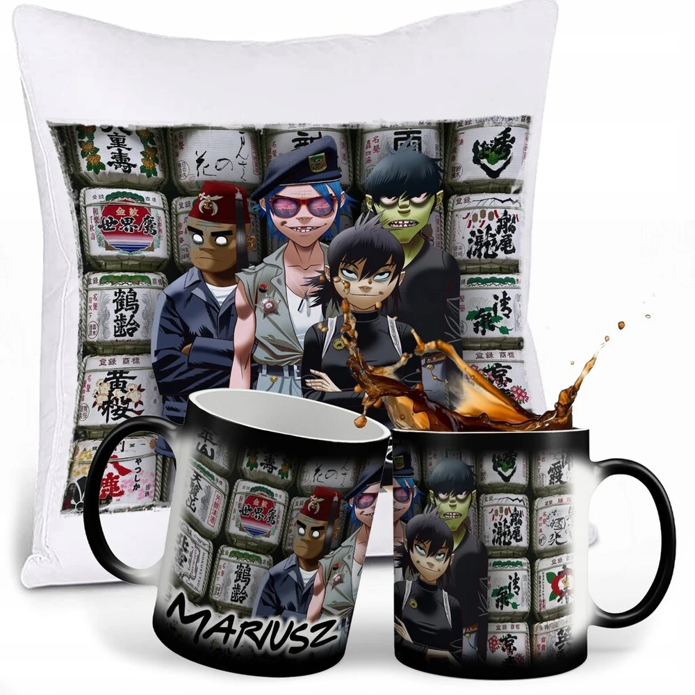 Resolid magiškas puodelis Gorillaz + pagalvė + vardas