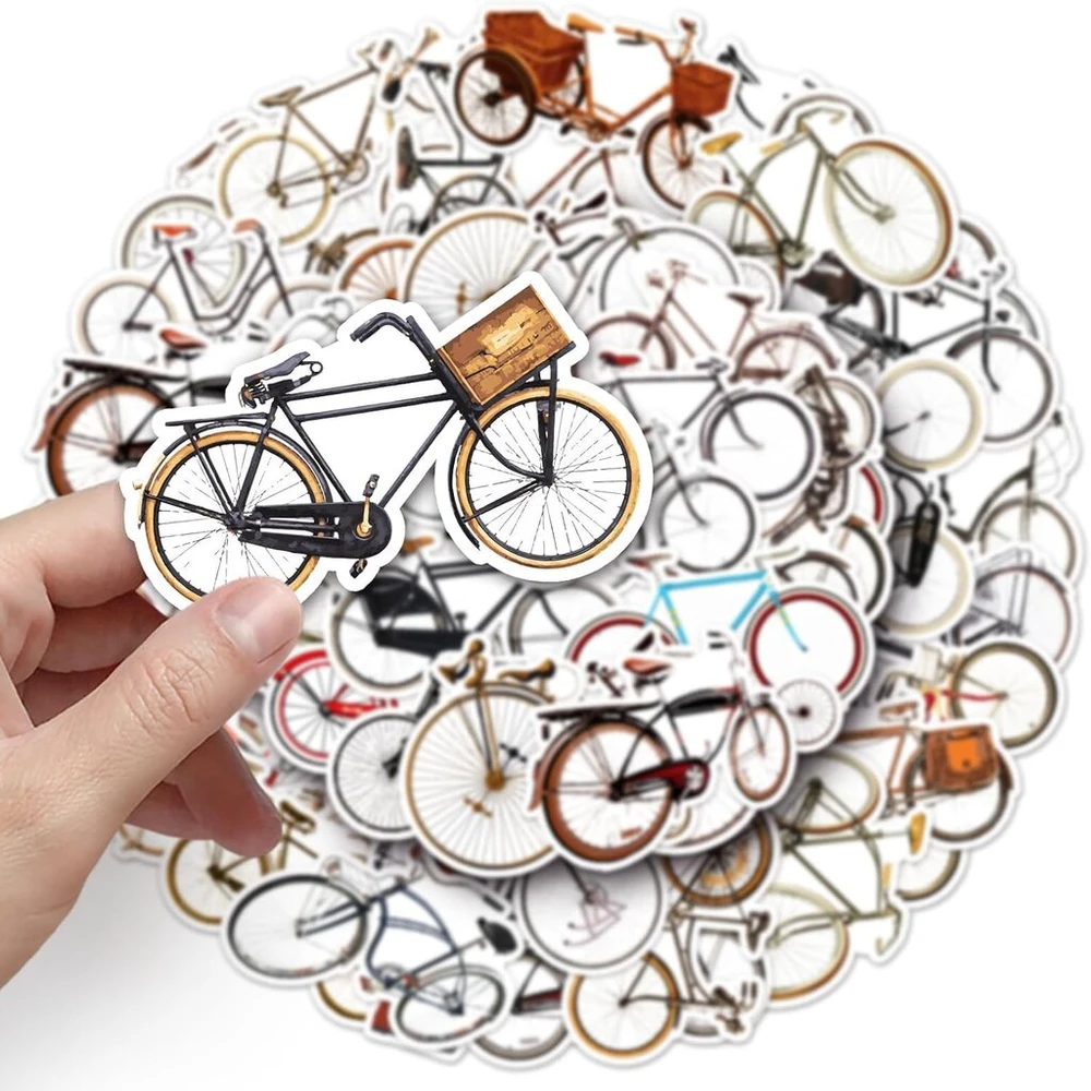 Retro Bicycle lipdukai nešiojamam kompiuteriui (50 vnt.), dovana vaikams, paaugliams, suaugusiems, berniukams