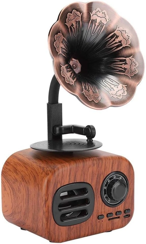 Kompiuterio kolonėlės Retro Bluetooth Garsiakalbis, Nešiojamas 5w Medienos/plastiko