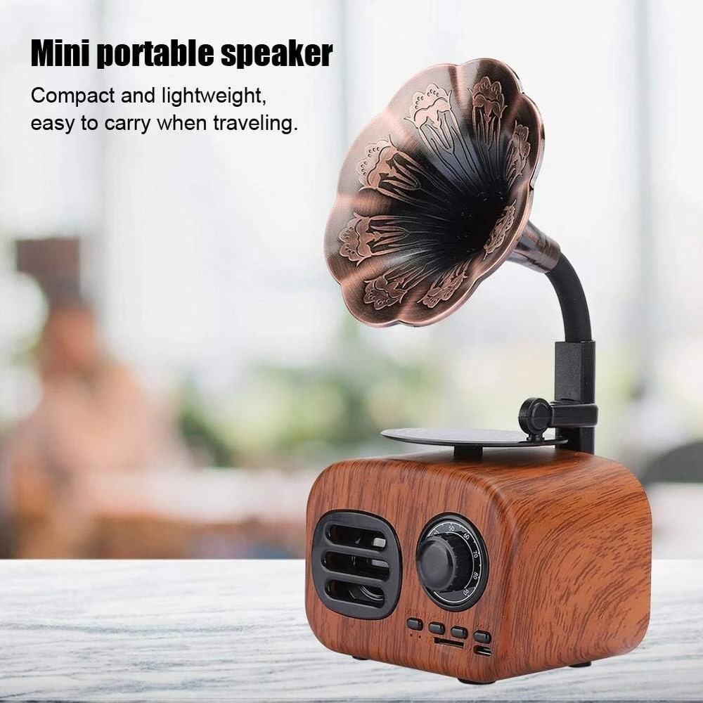 Kompiuterio kolonėlės Retro Bluetooth Garsiakalbis, Nešiojamas 5w Medienos/plastiko