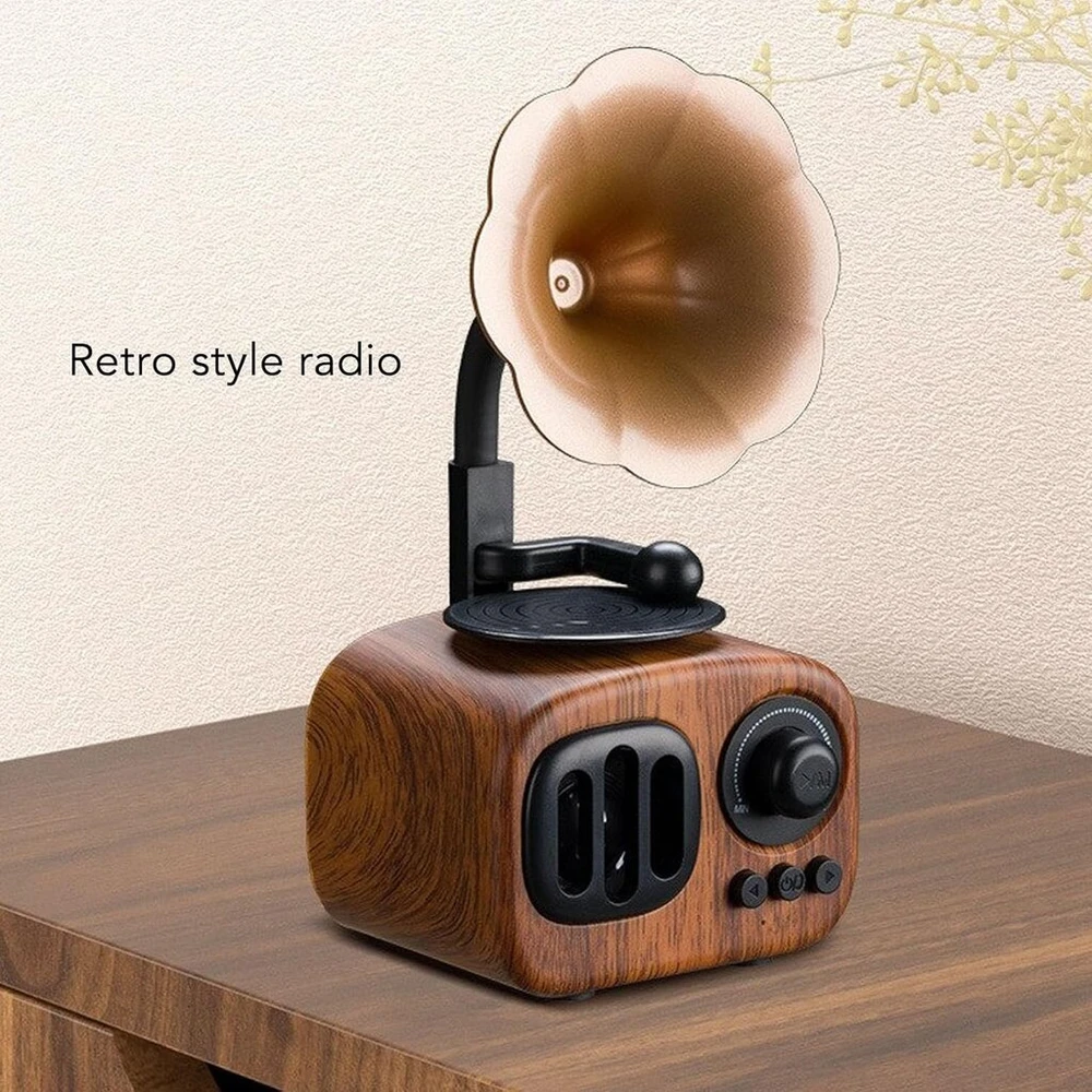 Kompiuterio kolonėlės Retro muzikos kolonėlė, senovinis radijo imtuvas, gramofono formos, bt kolonėlė, senovinis usb muzikos grotuvas su medžio imitacija namams, vakarėliams, biurui