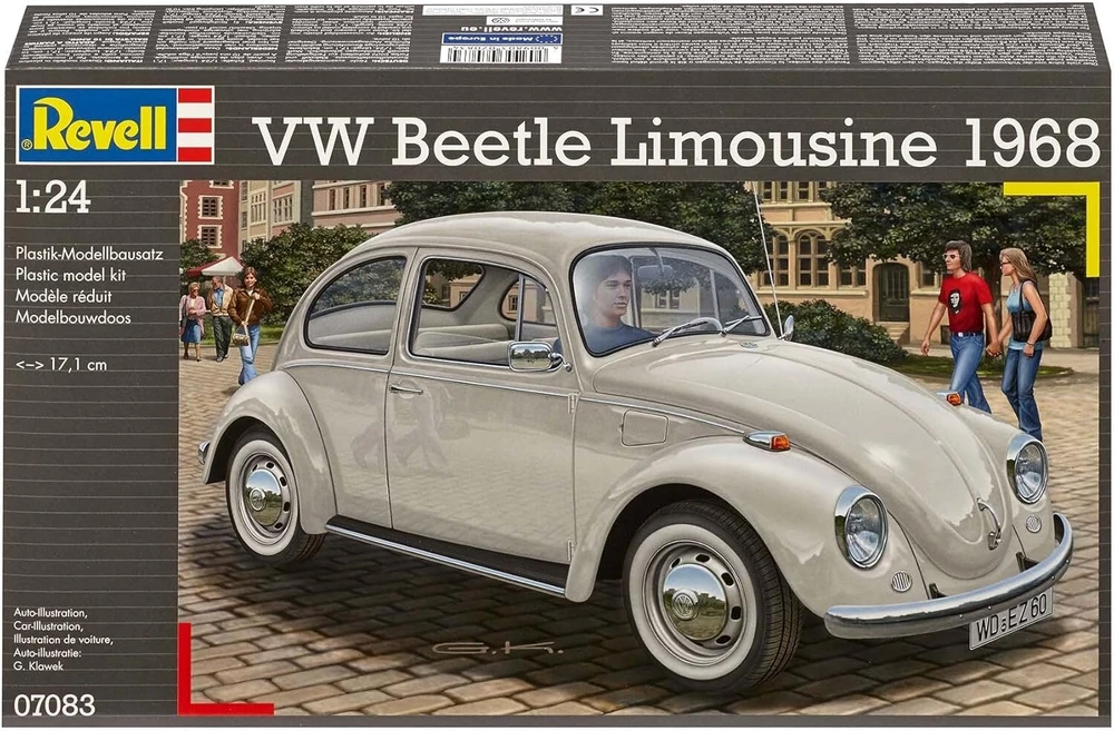 Revell modelio rinkinys 1:24 Volkswagen Vw Beetle, pilkas