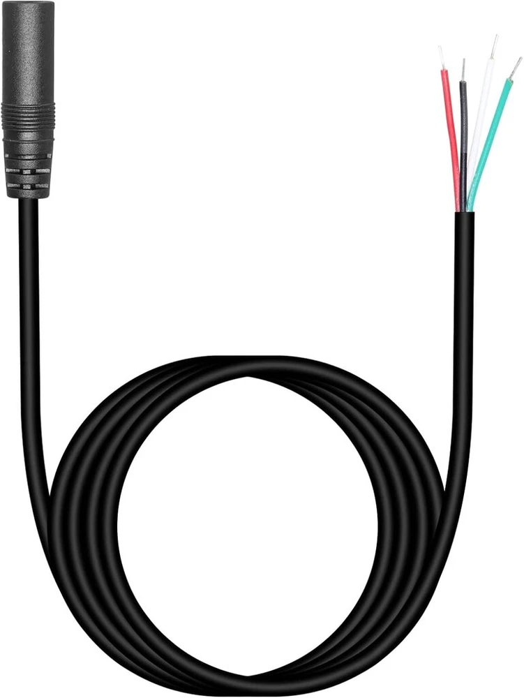 Riieyoca pakeitimo 3.5mm lizdas į pliką laidą atviru galu 1/8" trrs 4 kontaktų stereo audio kabelis įrangai montuoti arba ausinių mikrofono kabelių remontui 1m (4 vnt.)