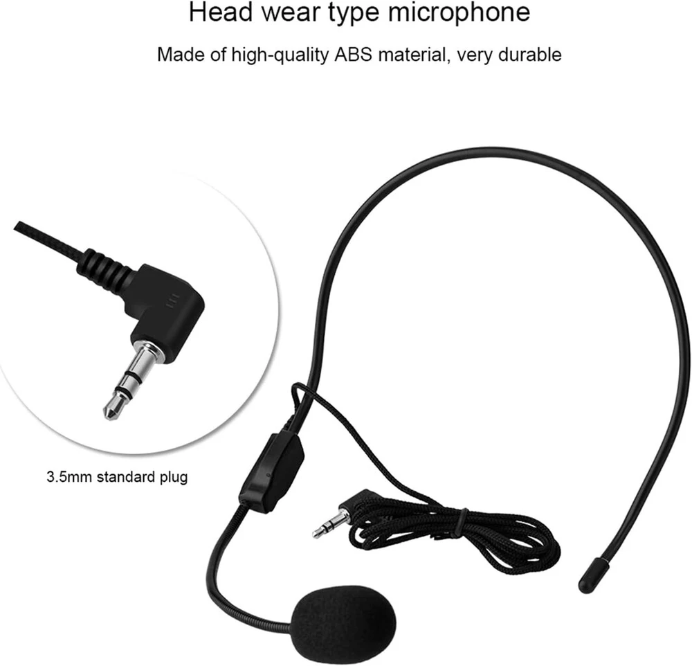 Risegun galvos mikrofonas, 3.5 mm laidinis galvos juostos mikrofonas, kondensatorinis Mic balso stiprintuvui