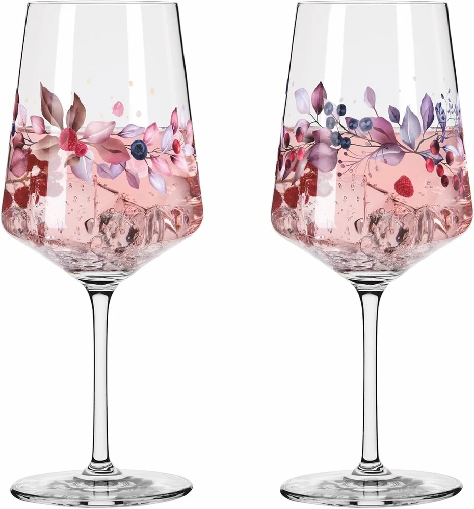 Ritzenhoff Sprizz 6011002 aperityvo taurių rinkinys iš 2 vnt., 500 ml, Summer Sonett serija, vaisiai ir šakelės, spalvingas, pagaminta Vokietijoje