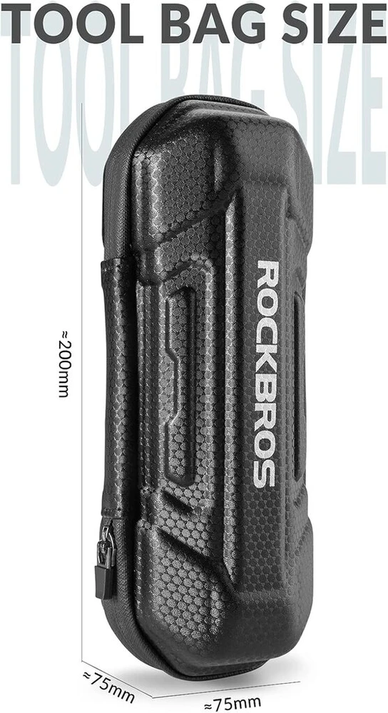 Rockbros dviračio priedų organizatoriaus krepšys, nešiojamas kelioninis dviračio krepšys, daugiafunkcis krepšys remonto įrankiams, mini pompa, juodas