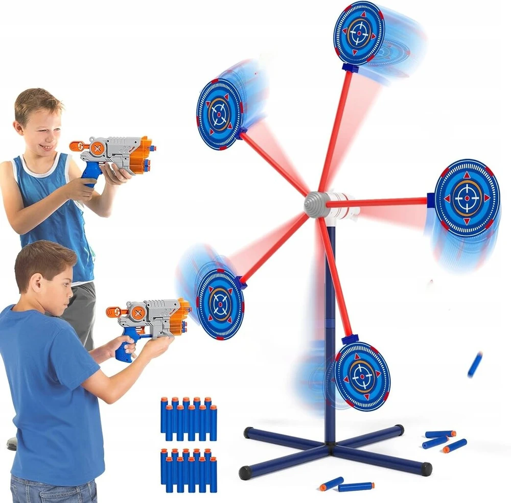 Rocket rinkinys dviem asmenims Nerf tipo pistoletai ir besisukantis taikinys