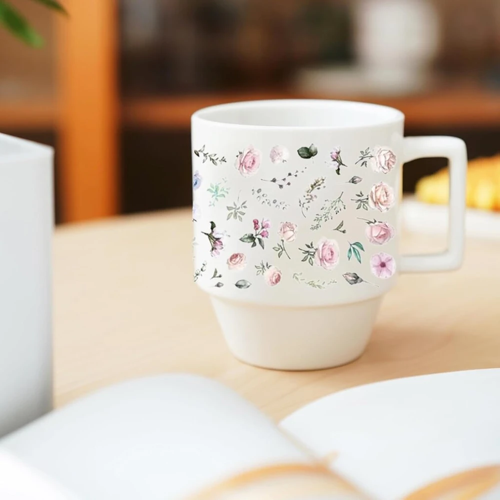 Roinaid lipdukų rinkinys, 6 vnt., gėlių lipdukai, lipnios gėlių etiketės, perkeliama plėvelė stiklui, medžiui, baldams, scrapbooking'ui, žvakėms, "pasidaryk pats" dekoravimui, nuotraukų albumui, perkeliamos gėlių etiketės