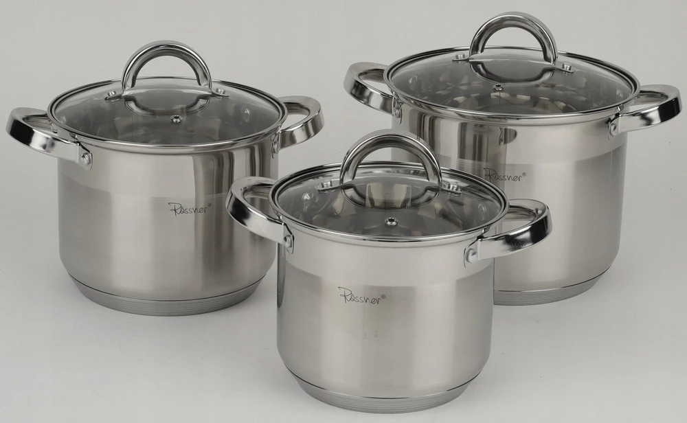 Rossner puodų rinkinys 3 puodų rinkinys 16/18/20cm indukcinėms ir dujinėms viryklėms