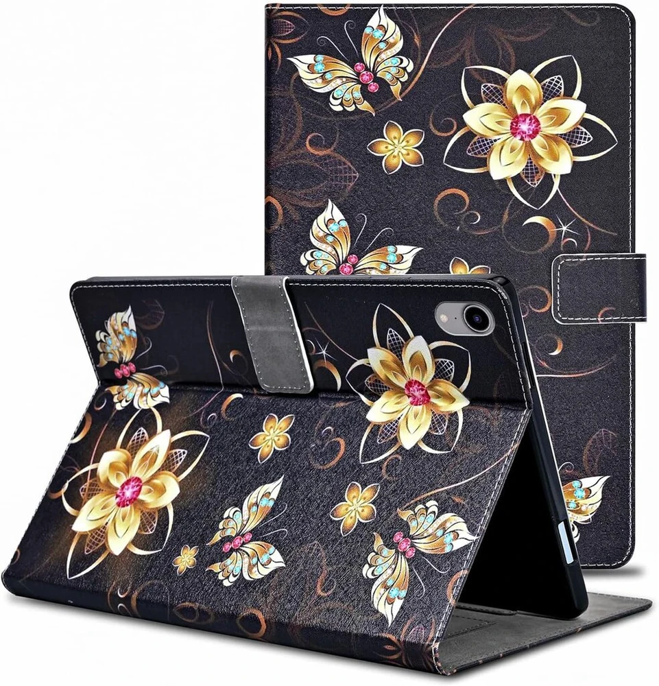 Rostsant dėklas ipad mini 2021, pu odinis dėklas ipad mini 6, atverčiamas dėklas-piniginė, apsauginis dangtelis, skirtas ipad mini 6-os kartos 8,3 colio – golden butterfly