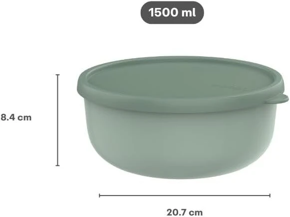 rotho Mepal - Lumina Microwave - maisto laikymo indai su dangteliu šaldytuvui, šaldikliui, garintuvui ir mikrobangų krosnelei - mikrobangų dubenys su dangteliu - laikymo dėžutė - 1500 ml - vivid mauve