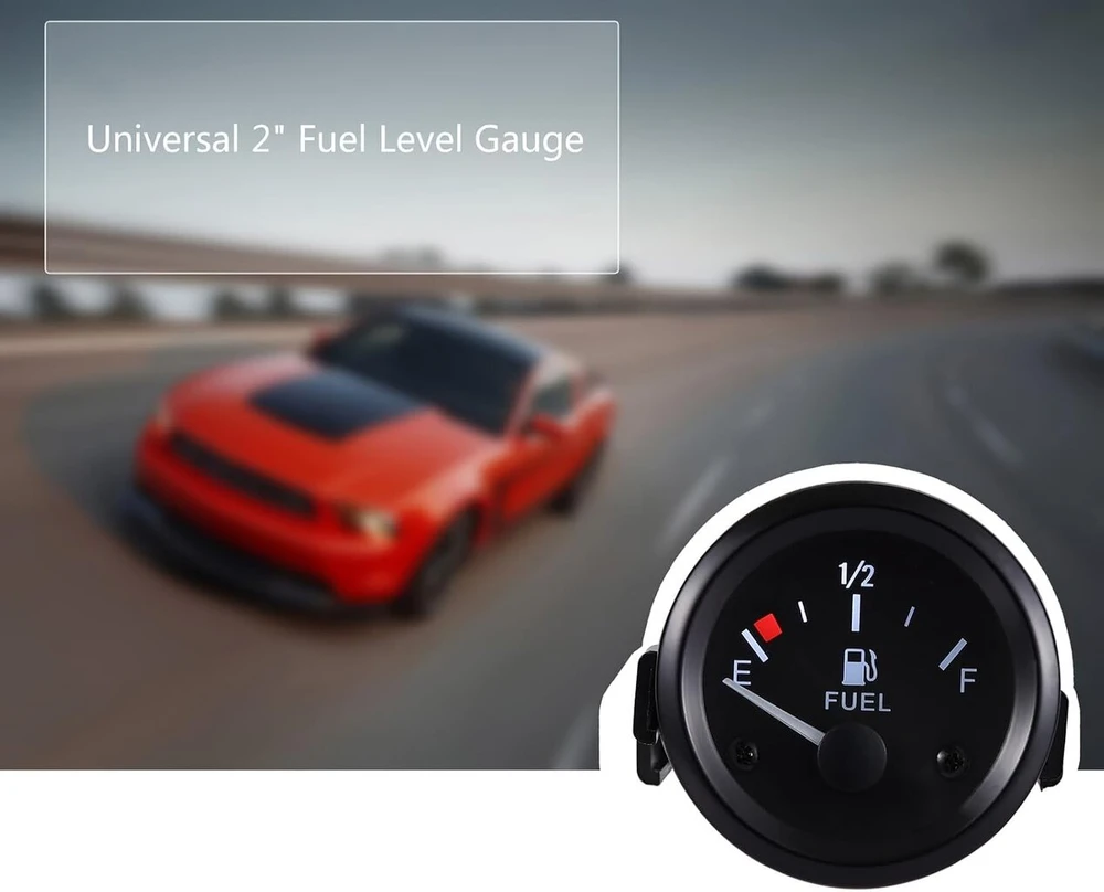 Rupse 52 mm kuro lygio indikatorius, universalus automobilio kuro lygio indikatorius, bako matuoklis su davikliu, E-1/2-f rodyklė, 12 V, universalus Automobiliams/suv