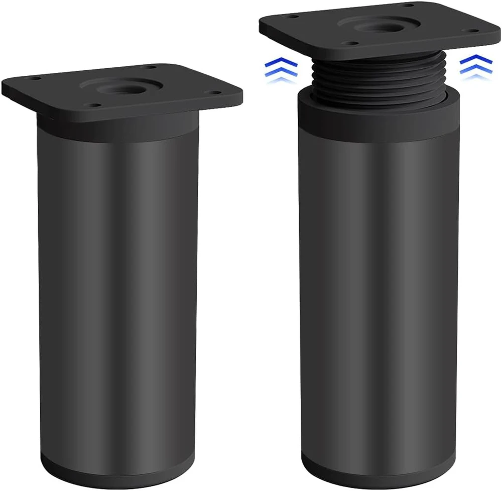 Rusoz baldų kojelės, reguliuojamo aukščio, 4 vnt., stalo kojos, 200 mm, aliumininės, reguliuojamos kojelės, 0-20 mm, baldų kojelės spintelėms, komodoms, sofai